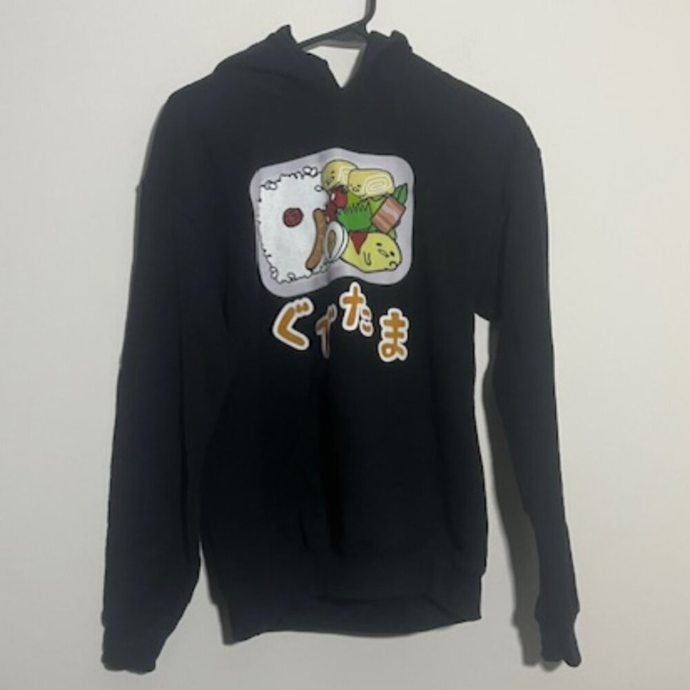 Gudetama Sanrio Black Hoodie Size Small